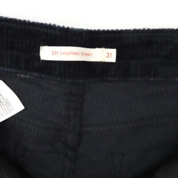 Levi's 311 Shaping Skinny Jeans Women's Size 31x30 Black Corduroy Stretch Cords - Picture 10 of 11